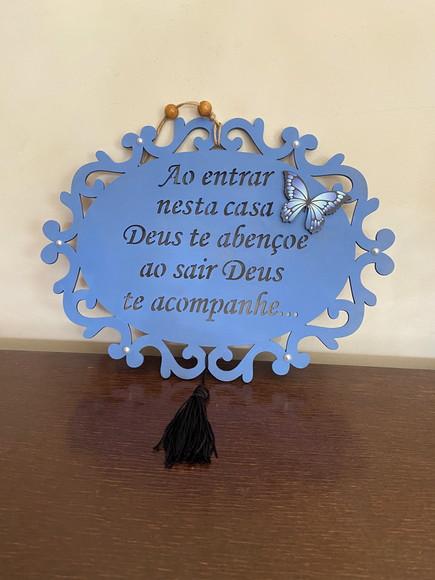 Placa ao Entrar Deus Te Abençoe