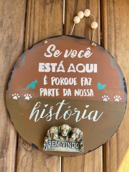 Placa de Porta Bem Vindos Pet