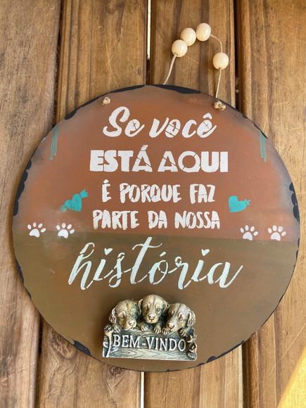 Placa de Porta Bem Vindos Pet