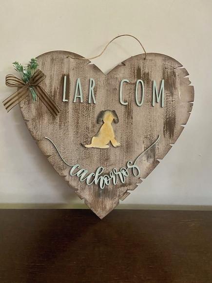 Placa de Porta Pets de Coração