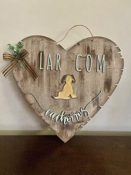 Placa de Porta Pets de Coração