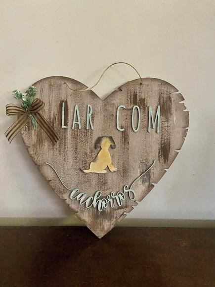 Placa de Porta Pets de Coração