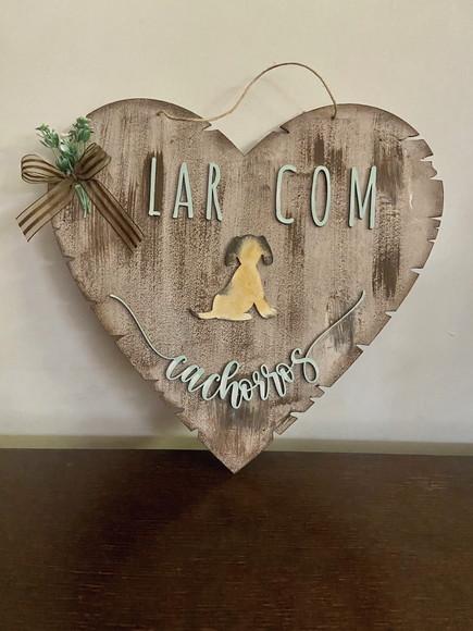 Placa de Porta Pets de Coração