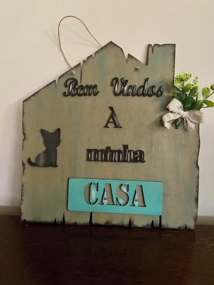 Placa Decorativa Casa do Gato