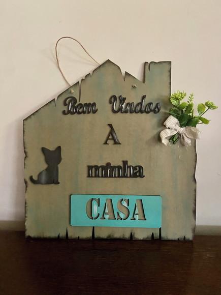 Placa Decorativa Casa do Gato