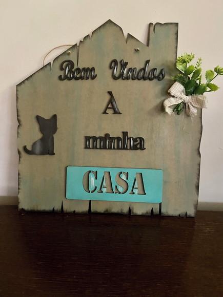 Placa Decorativa Casa do Gato