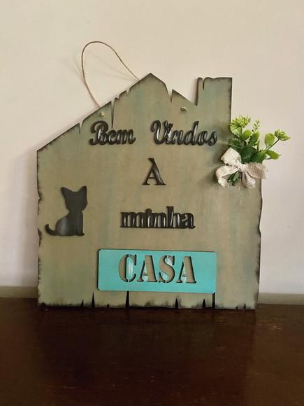 Placa Decorativa Casa do Gato