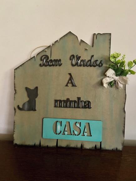 Placa Decorativa Casa do Gato