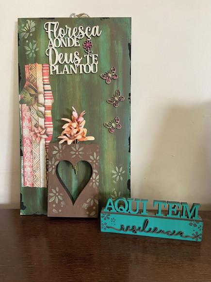 Placa Floral Decorativa