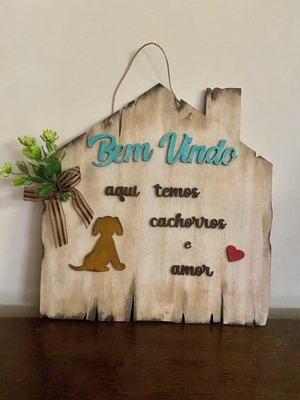 Placa Pets de Porta Bem Vindos 02