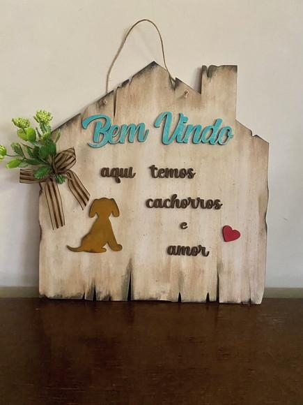 Placa Pets de Porta Bem Vindos 02