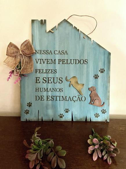 Placa Porta Cães e Gato