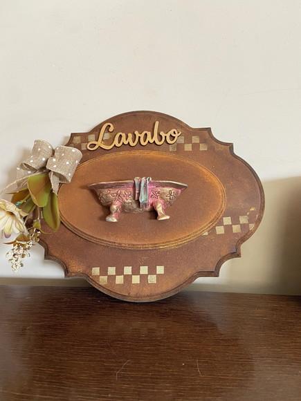 Placa Porta Lavabo