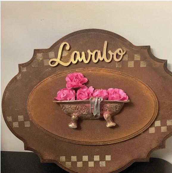 Placa Porta Lavabo