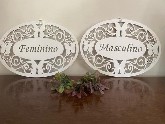 Placas Masculino / Feminino Banheiro