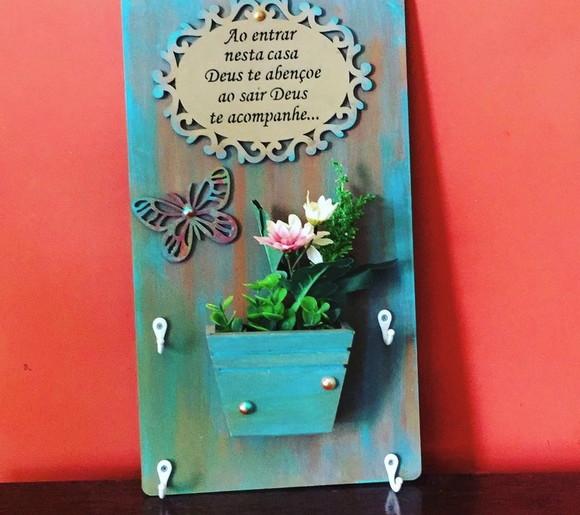 Porta Chaves Frases e Flores