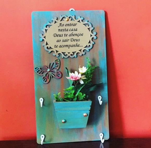 Porta Chaves Frases e Flores