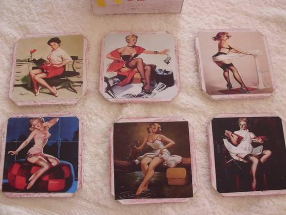 Porta Copos Pin-ups Modelo Chanfrado
