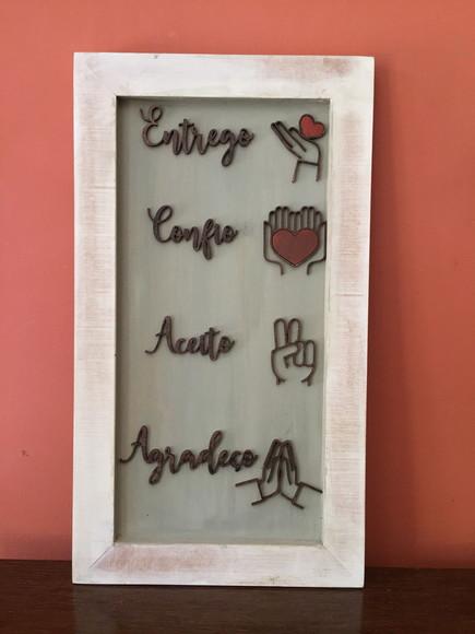 Quadro Entrego Confio Aceito Agradeço