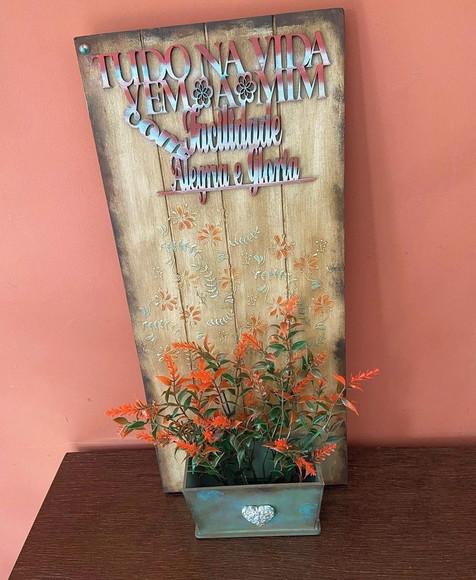 Quadro Rústico Floral mdf