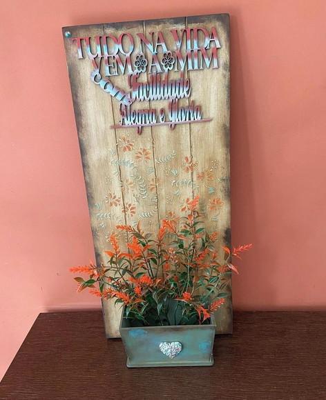 Quadro Rústico Floral mdf