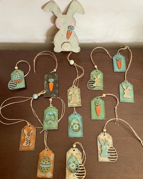 Tags de Páscoa Ovos e Coelhos