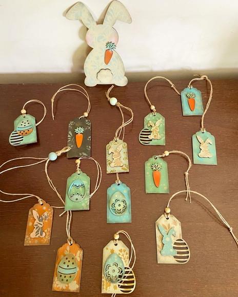 Tags de Páscoa Ovos e Coelhos