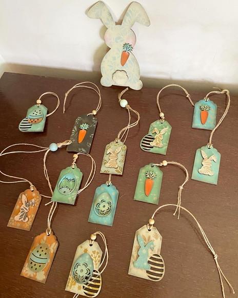 Tags de Páscoa Ovos e Coelhos