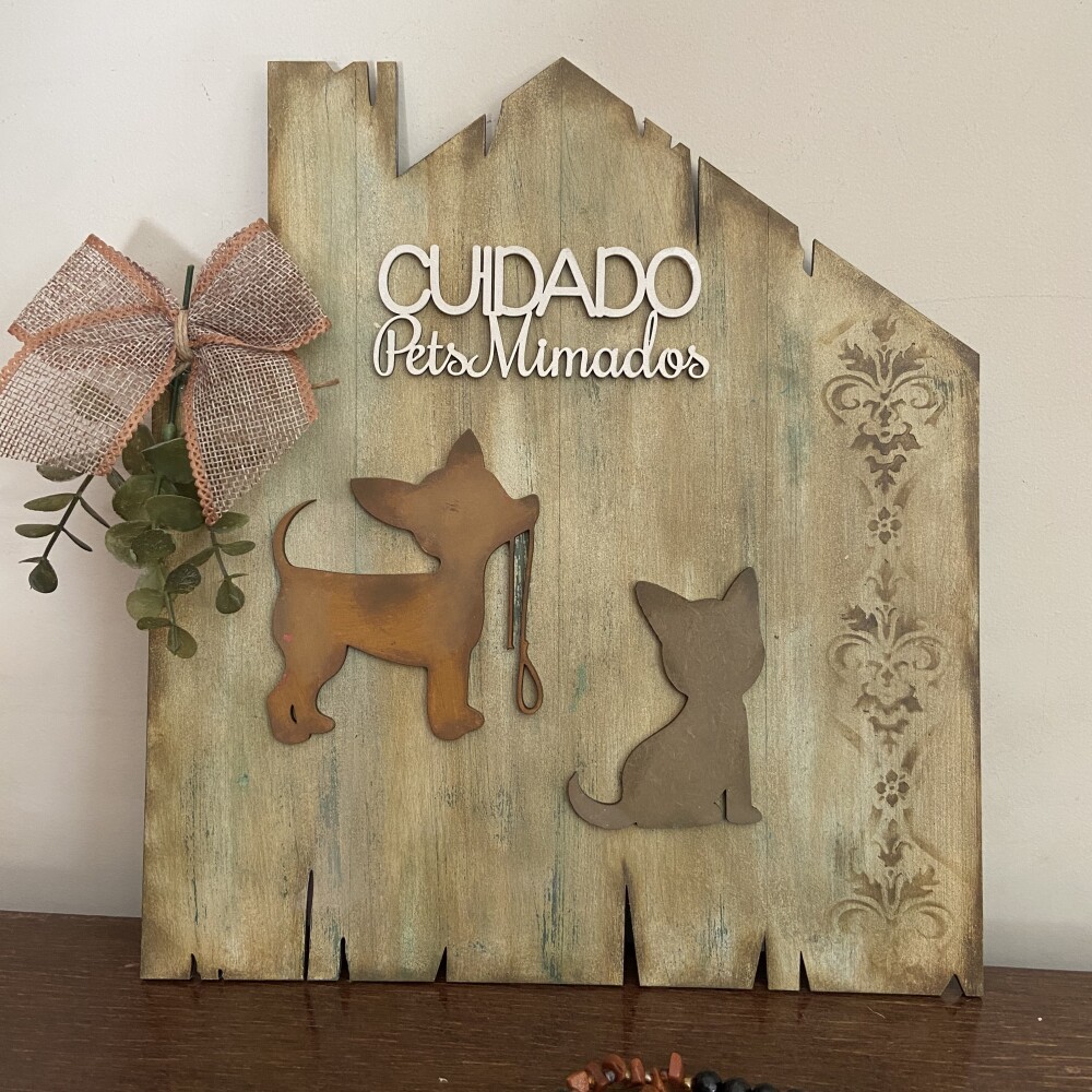 Placa decorativa Pets