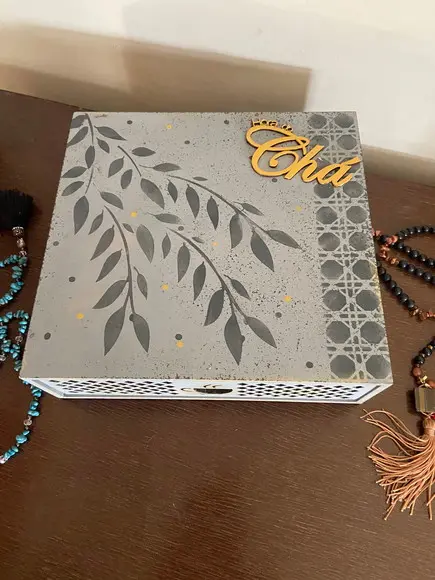 Caixa de Chá Grande com Gaveta
