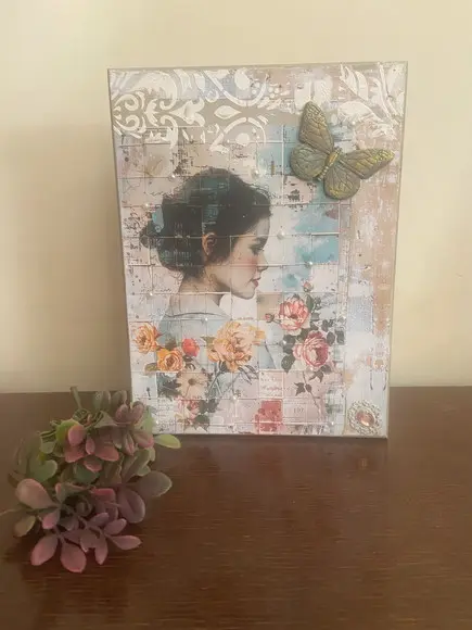 Caixa Livro Vintage Floral