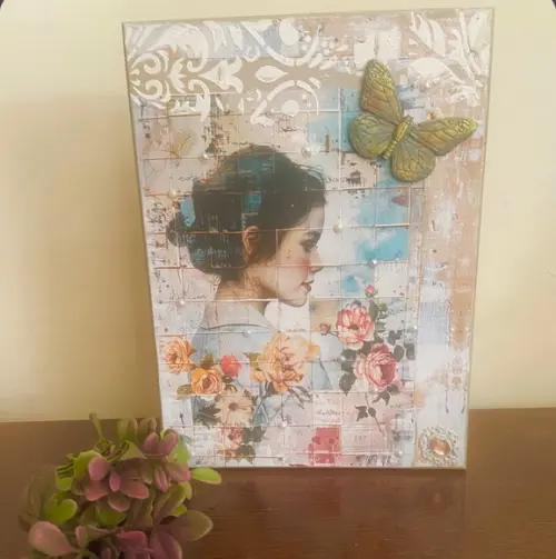 Caixa Livro Vintage Floral