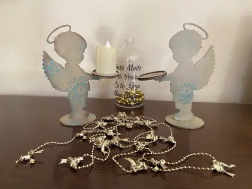 Dupla Anjinhos Porta Velas