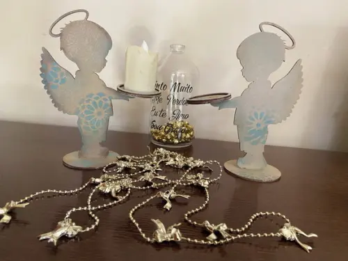 Dupla Anjinhos Porta Velas