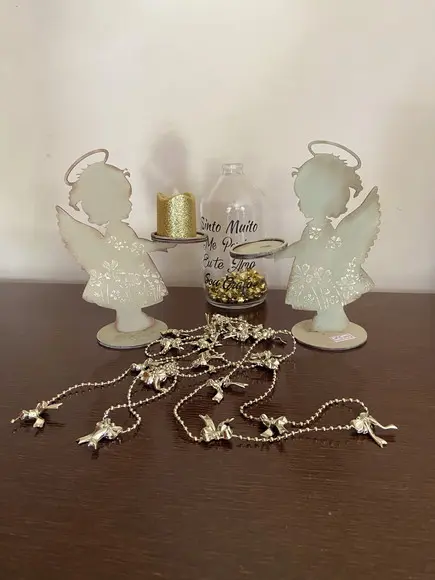Dupla Anjinhos Porta Velas