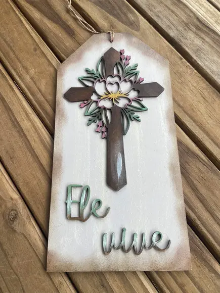 Ele Vive Enfeite de Páscoa Cristã