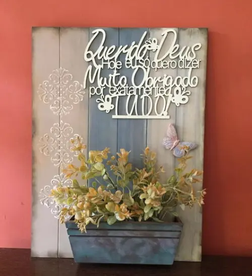 Floreira Quadro Decorativo Rústico