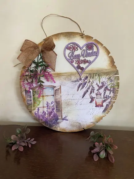 Guirlanda Bem Vindos Lavanda Floral