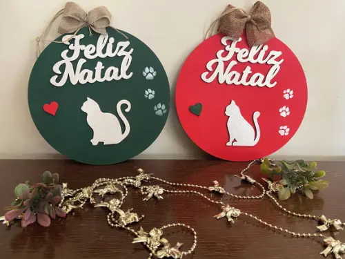 Guirlanda Enfeite de Natal Gatos