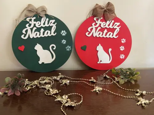 Guirlanda Enfeite de Natal Gatos