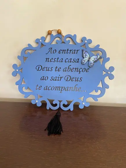 Placa ao Entrar Deus Te Abençoe