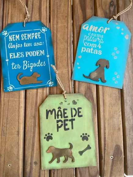 Placa Cachorros Decorativa