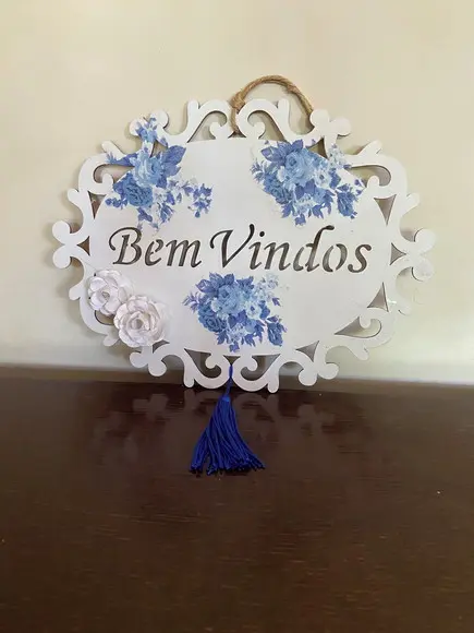 Placa de Porta Bem Vindos