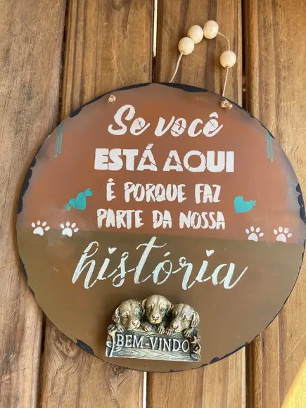 Placa de Porta Bem Vindos Pet