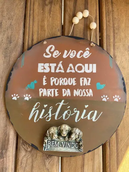 Placa de Porta Bem Vindos Pet