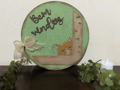 Placa de Porta Bem-vindo Gatos