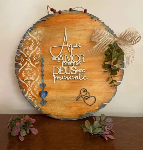 Placa de Porta Estilo Guirlanda