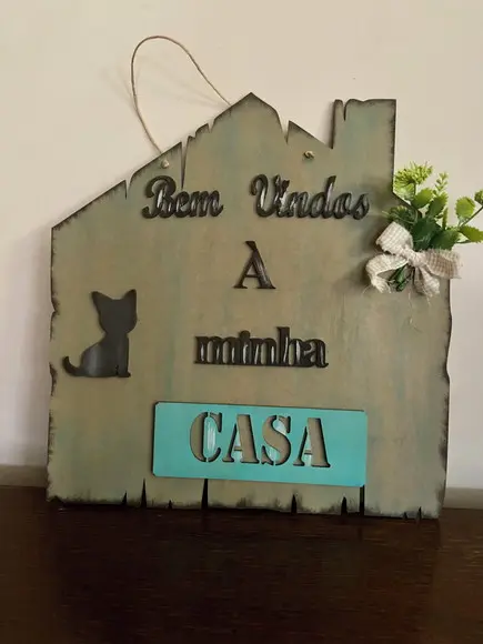 Placa Decorativa Casa do Gato