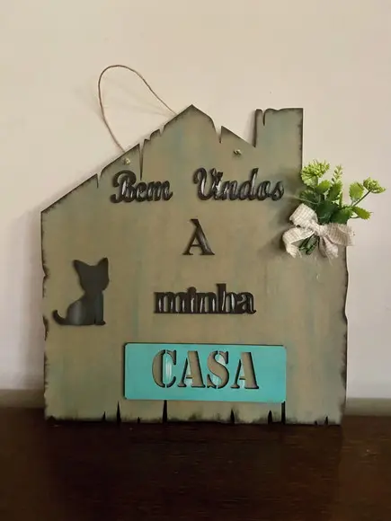 Placa Decorativa Casa do Gato