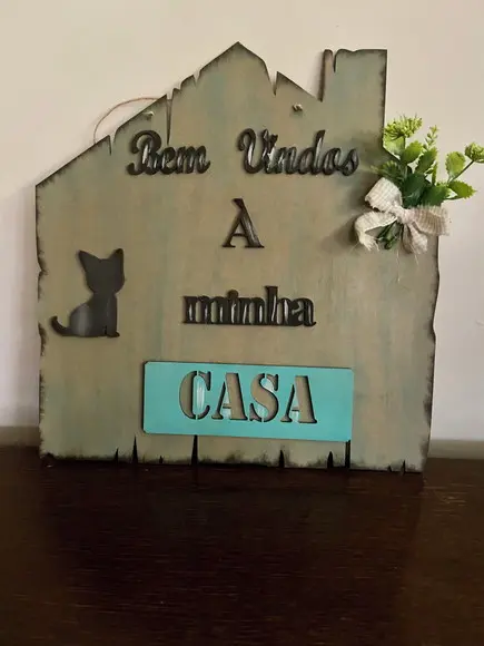 Placa Decorativa Casa do Gato